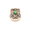 Bague Bague vintage en or et argent avec émeraude 58 Facettes