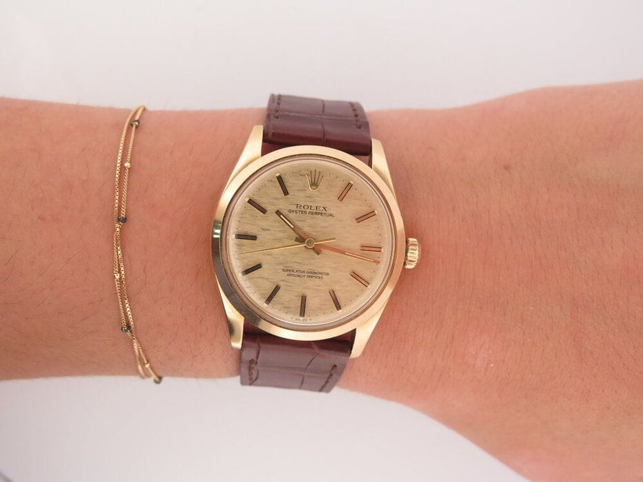 Montre vintage montre ROLEX oyster perpetual 34 mm or jaune automatique 58 Facettes 261281