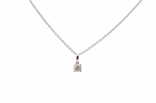 Diamond Solitaire Pendant Necklace on Chain 58 Facettes 25742