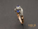 Bague Ancienne Trio Saphirs et Diamant