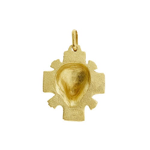 Pendentif en or jaune avec croix et Christ