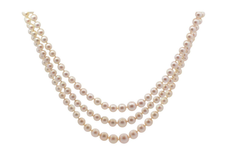 Collier perles de culture et fermoir en or 18k
