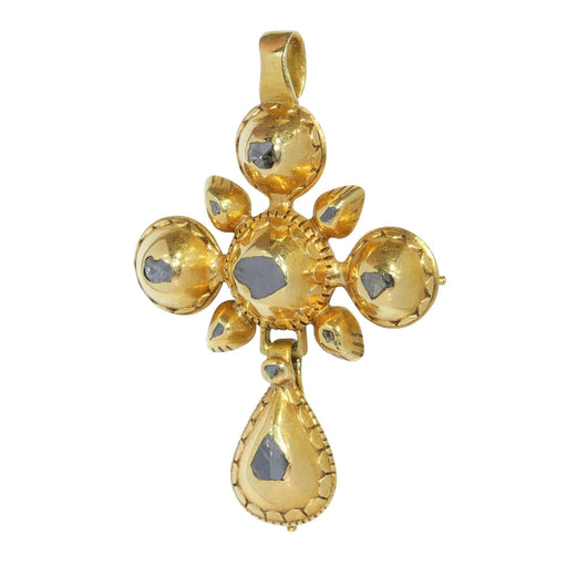 Antique Elegance Pendant: The 1800s Diamond Cross Pendant 58 Facettes 24074-0179