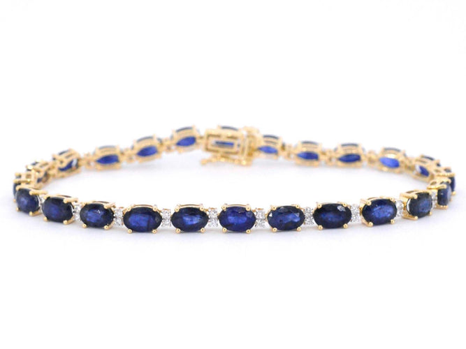 Bracelet Bracelet tennis en or avec diamants et saphir 58 Facettes 2063