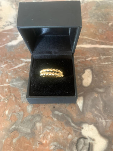 Bague 50 Paire d'Alliances Torsadées Or Jaune 58 Facettes B371