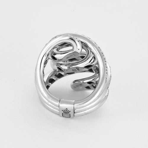 Bague 53 DE GRISOGONO - Bague coktail en or blanc pavée de diamants blancs 58 Facettes