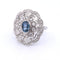 Bague 56 BAGUE PLATINE - AIGUE-MARINE ET DIAMANTS 58 Facettes