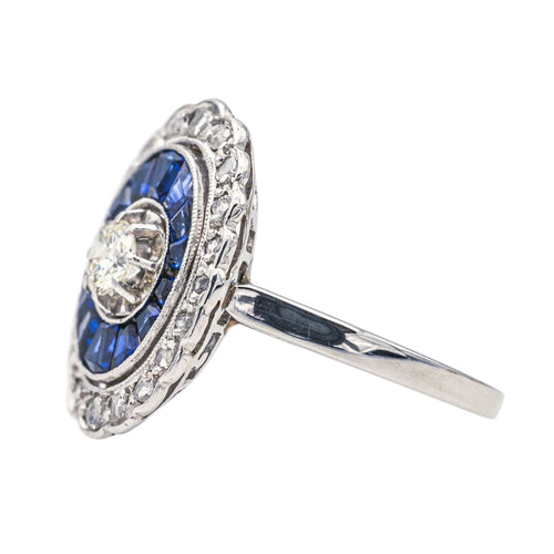 Bague 54 Bague Platine Diamant, Saphir 58 Facettes 3905062CN