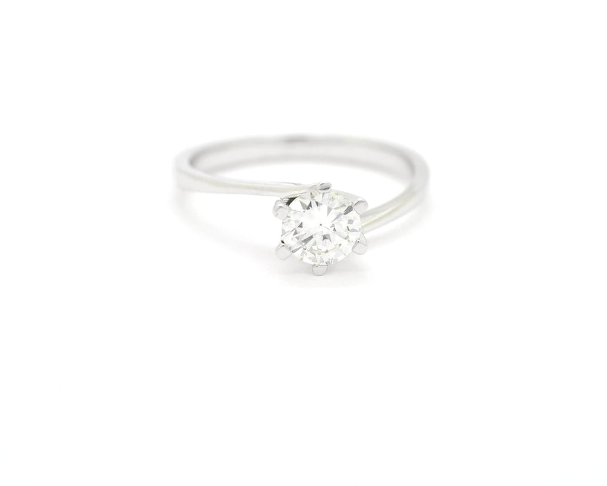 Solitaire or blanc diamant