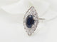 Bague 50 Bague marquise en or blanc, saphir et diamants 58 Facettes 33228