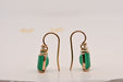 Boucles d'oreilles Earrings Green Onyx Diamants 0, 12 Carats Yellow Gold 18 Carats 58 Facettes