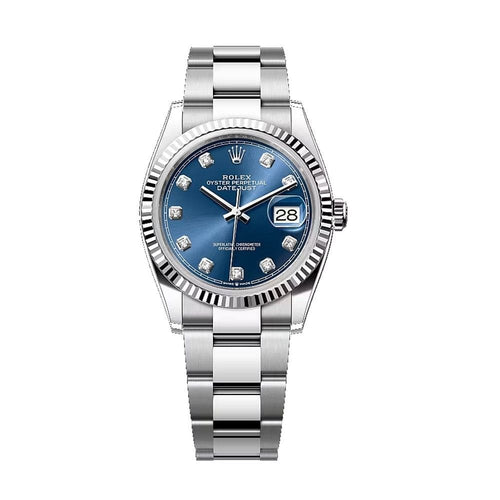 Montre ROLEX - Montre DateJust 36 Bleu Diamants 58 Facettes 126234-1-1