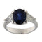 Bague Bague en or blanc avec saphir de 3,40 ct et diamants taille trilliant 58 Facettes G3684