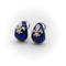 Boucles d'oreilles 18K White Gold Hidalgo Enamel Fleur-de-lis Diamond Earrings 58 Facettes
