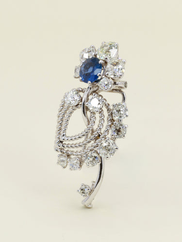 Broche MAUBOUSSIN Broche or blanc saphir diamants taille ancienne 58 Facettes 342