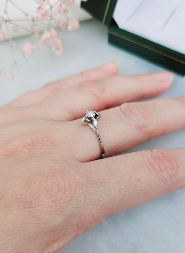 Bague 57 Bague Solitaire Diamant 0.15ct 58 Facettes 320