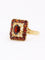 Bague vintage or jaune grenats
