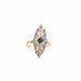 Ring 56 Marquise Ring Vintage Gold Diamonds & Sapphire 58 Facettes 20-GS33223