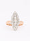 Bague marquise or rose diamants taille rose
