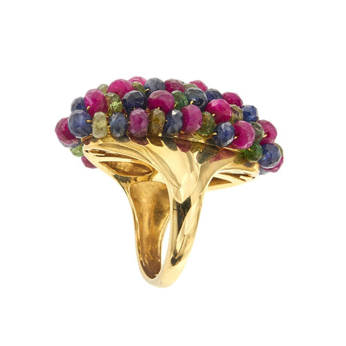 Bague 57 Bague avec rubis, saphirs et émeraudes 58 Facettes 34063