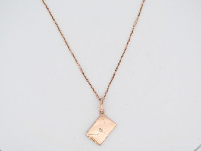 Collier collier pendentif CARTIER enveloppe a secret or rose diamant chaine 58 Facettes 263530