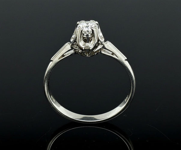 Bague Anello con Solitario di Diamante, ct. 0,17 58 Facettes