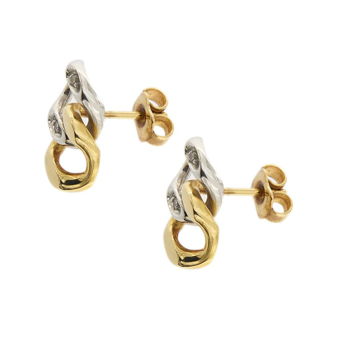 Boucles d'oreilles Deux boucles d'oreilles en or et diamants 58 Facettes 29697