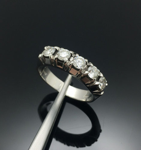 Bague Rivieras d'or blanc 58 Facettes