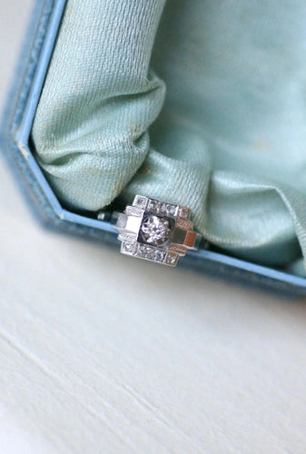 Bague 54 Bague Art déco Géométrique Diamants 58 Facettes