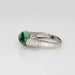 Bague 53 Bague en or blanc avec diamants et tourmaline verte écume de mer 58 Facettes G13597