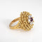 Bague 49.5 Bague vintage en or jaune 18 carats avec diamants et rubis, style années 60 58 Facettes G13995