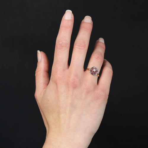 Bague 55 Bague ronde rubis et diamants ancienne 58 Facettes 24-169