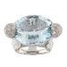 Bague 52 Bague en or blanc avec aigue-marine de 18,50 ct et diamants 58 Facettes G3478