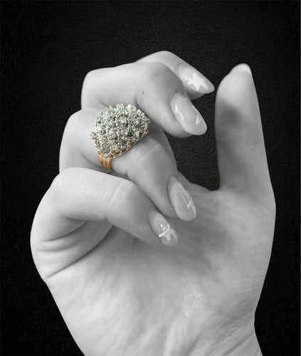 Bague Bague en diamants entrelacés des années 1950 58 Facettes