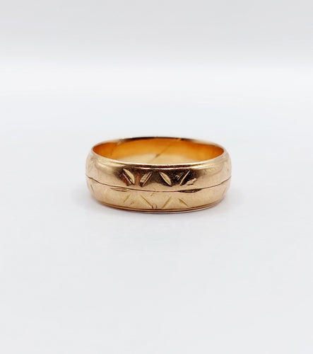 Bague 51 Alliance jumelées Gimmel antique or rose non gravée 58 Facettes A05700