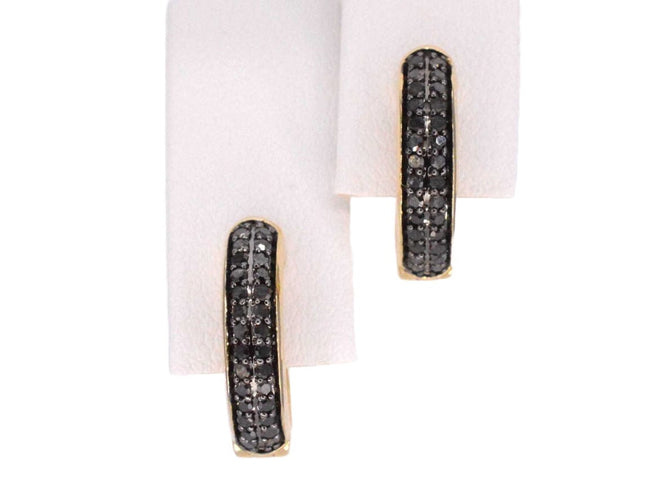 Boucles d'oreilles Boucles d'oreilles en or avec diamant noir 58 Facettes 2228