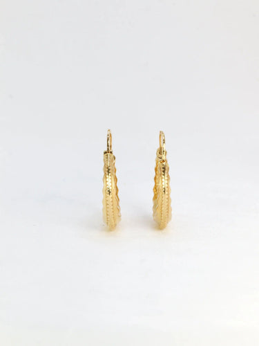 Boucles d'oreilles Créoles vintage or jaune godronné 58 Facettes J275