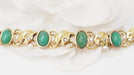 Bracelet Bracelet or jaune chrysoprases diamants et perles fines 58 Facettes 32781