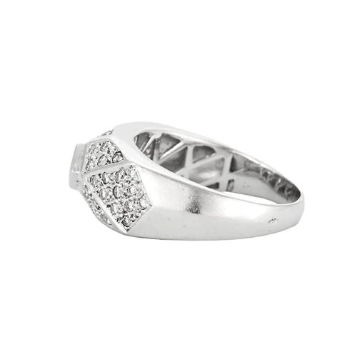 Bague 56 Bague or blanc et diamants 58 Facettes BO/230143