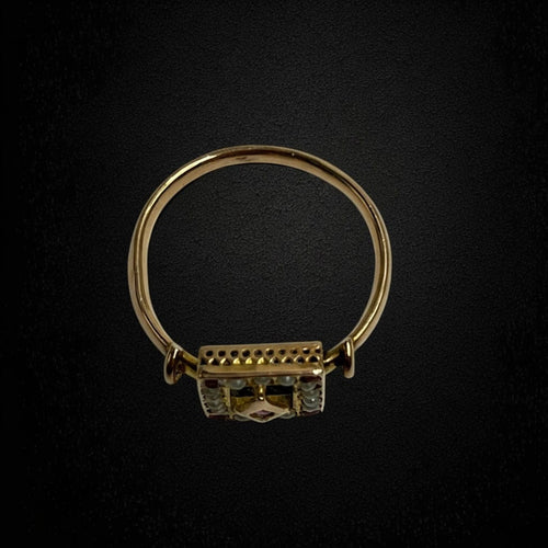 Bague Bague du début du XXe siècle ornée de rubellites et de micro-perles 58 Facettes