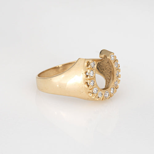 Bague 60 Bague fer à cheval vintage en diamant, bijou porte-bonheur 58 Facettes G14058