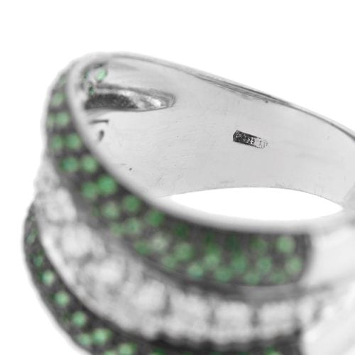 Bague 57 Bague avec émeraudes et diamants 58 Facettes 38594