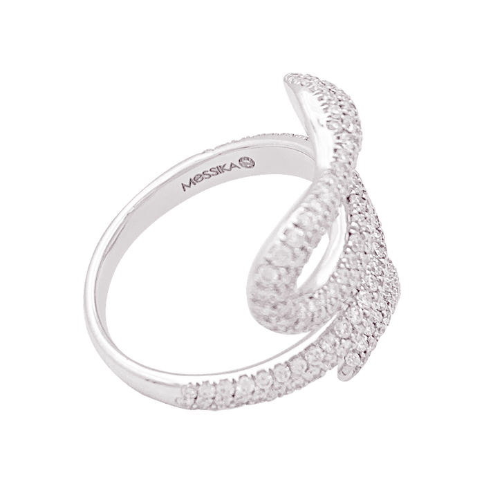 Bague Messika "Snake" or blanc, diamants.