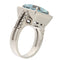 Bague 53 Bague en or blanc avec aigue-marine et diamants 58 Facettes G3773