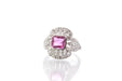 Ring 52 Platinum Ring Pink Sapphire Diamonds 58 Facettes 25552 25293