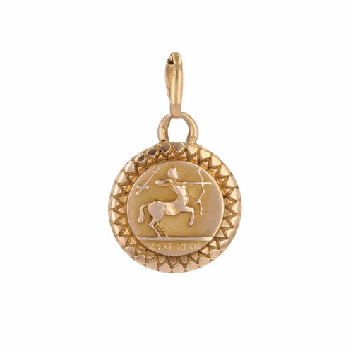 Pendentif Petite médaille Sagittaire en or rose 58 Facettes CVP199