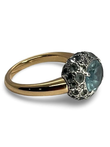 Bague 57 Bague Pomelatto or rose et aigue-marine 58 Facettes 71501