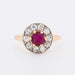 Bague Bague halo ancienne rubis et diamants 58 Facettes 265