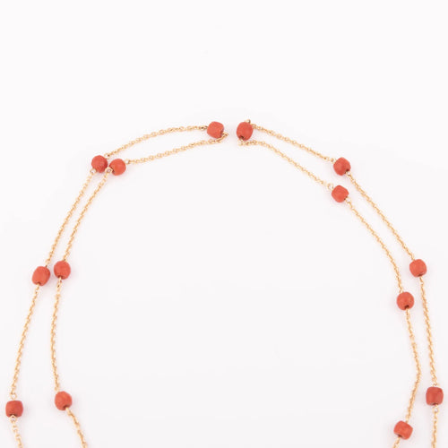 Sautoir en or et corail