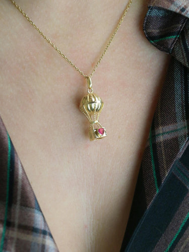 Pendentif charms montgolfière or jaune
